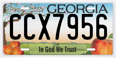 GA license plate CCX7956
