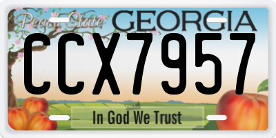GA license plate CCX7957