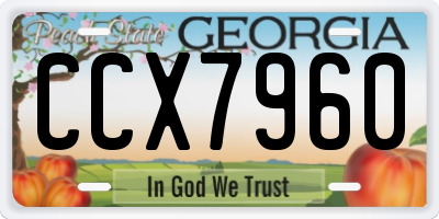 GA license plate CCX7960