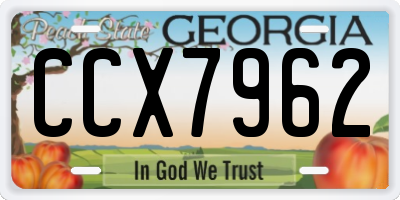 GA license plate CCX7962