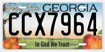 GA license plate CCX7964