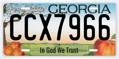 GA license plate CCX7966
