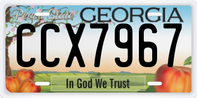 GA license plate CCX7967