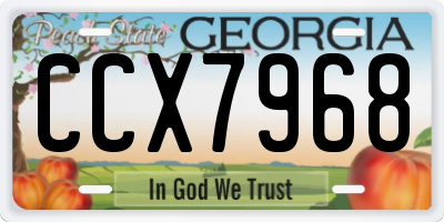 GA license plate CCX7968