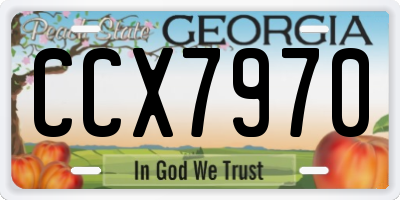GA license plate CCX7970