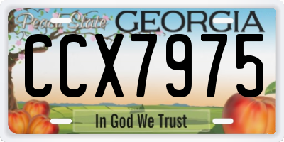 GA license plate CCX7975