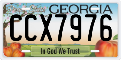 GA license plate CCX7976