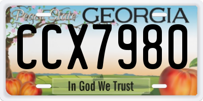 GA license plate CCX7980