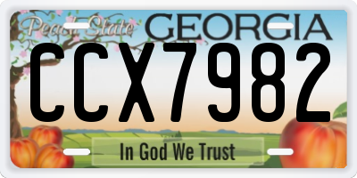 GA license plate CCX7982