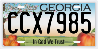 GA license plate CCX7985