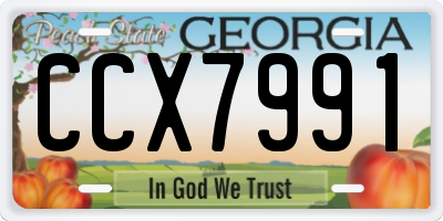 GA license plate CCX7991