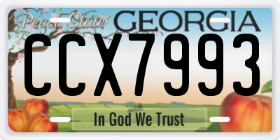GA license plate CCX7993