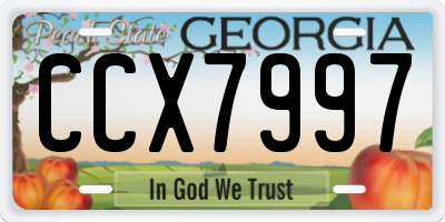 GA license plate CCX7997