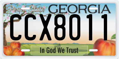 GA license plate CCX8011