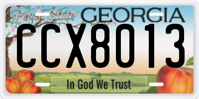GA license plate CCX8013