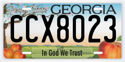 GA license plate CCX8023