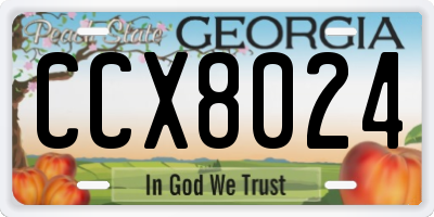 GA license plate CCX8024
