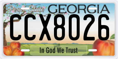 GA license plate CCX8026