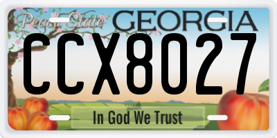 GA license plate CCX8027