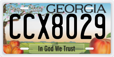 GA license plate CCX8029