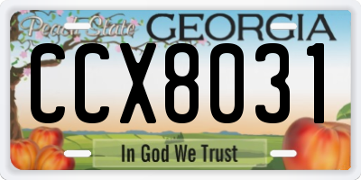 GA license plate CCX8031