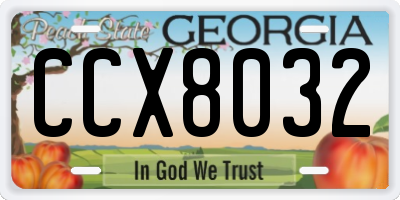 GA license plate CCX8032