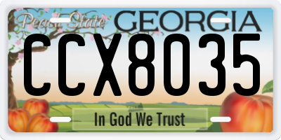 GA license plate CCX8035