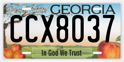 GA license plate CCX8037