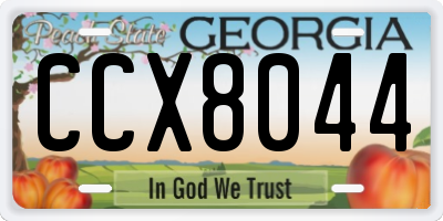 GA license plate CCX8044