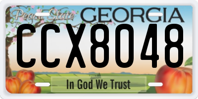GA license plate CCX8048