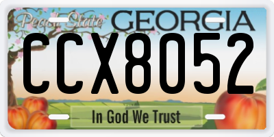 GA license plate CCX8052