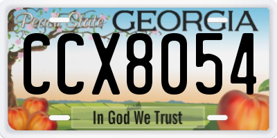 GA license plate CCX8054