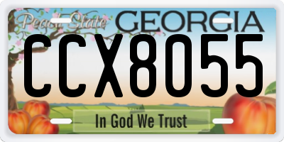 GA license plate CCX8055
