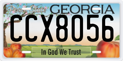 GA license plate CCX8056