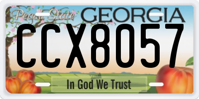 GA license plate CCX8057