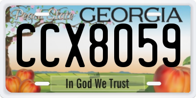 GA license plate CCX8059