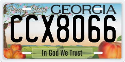 GA license plate CCX8066