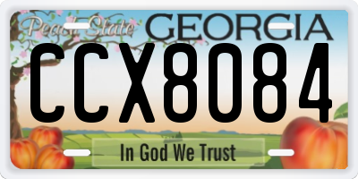 GA license plate CCX8084