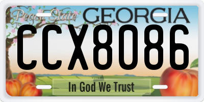 GA license plate CCX8086