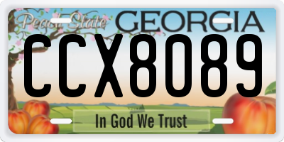 GA license plate CCX8089
