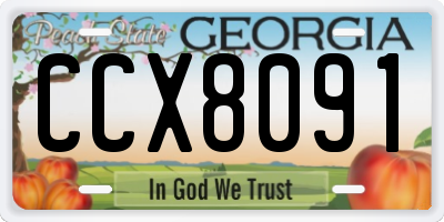 GA license plate CCX8091