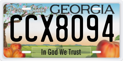 GA license plate CCX8094