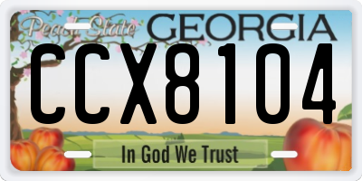 GA license plate CCX8104