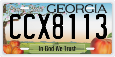 GA license plate CCX8113