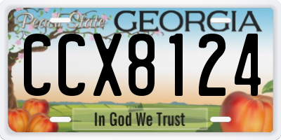 GA license plate CCX8124