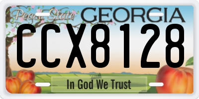 GA license plate CCX8128