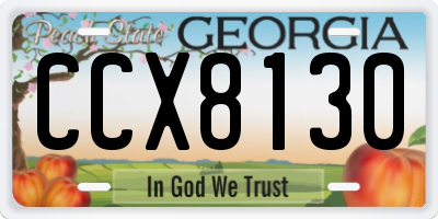 GA license plate CCX8130