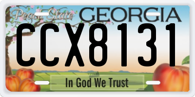 GA license plate CCX8131