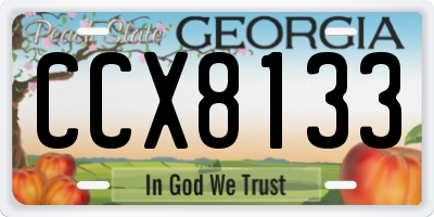 GA license plate CCX8133