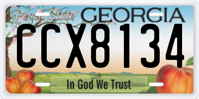 GA license plate CCX8134